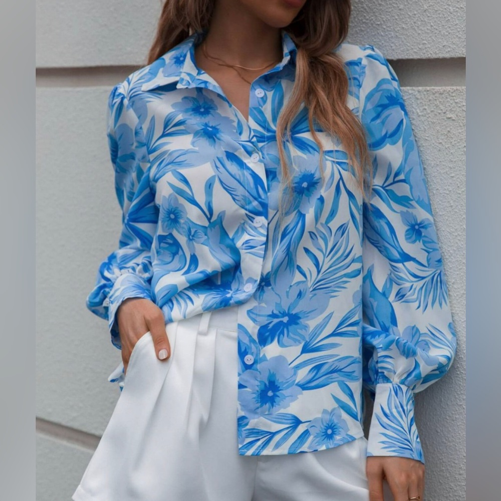 Floral button up blouse